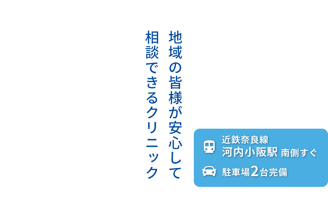 近鉄奈良線「河内小阪駅」南側すぐ 駐車場2台完備